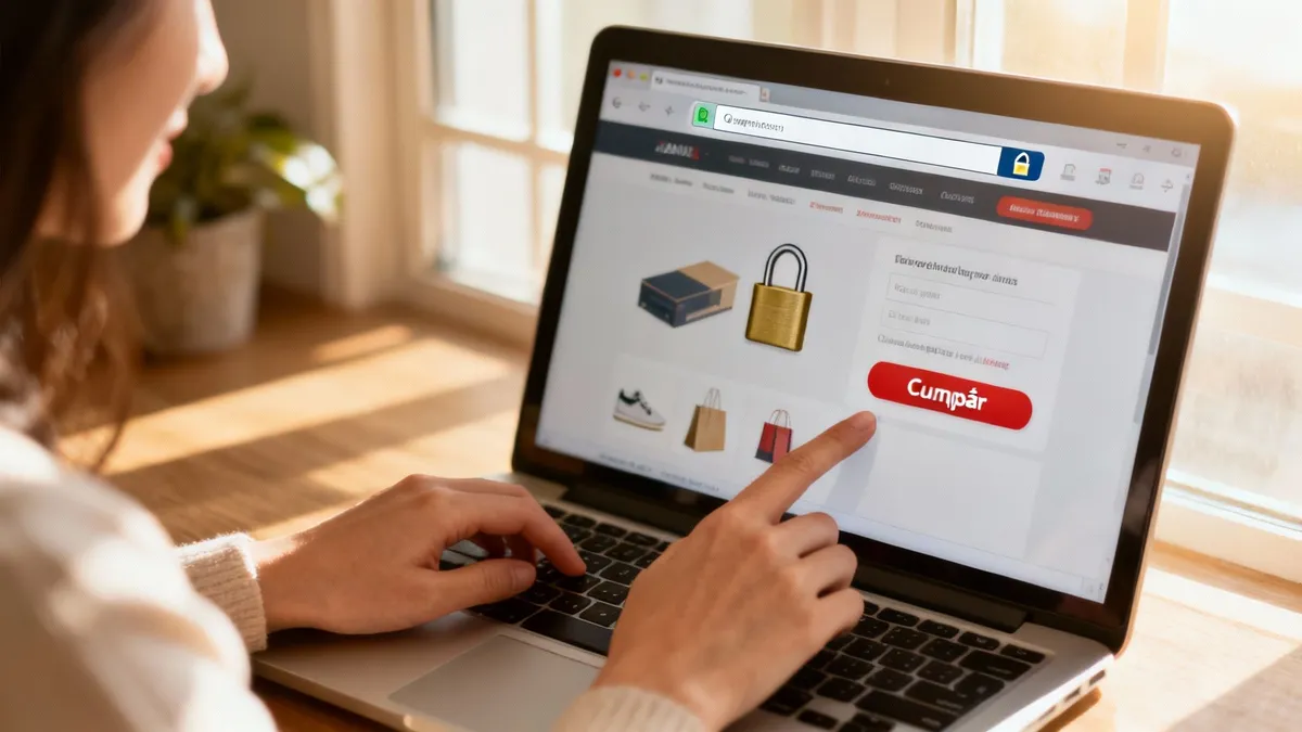 Un coș de cumpărături digital cu un lacăt deasupra, simbolizând tranzacții sigure.