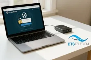 O imagine abstractă cu un lacăt digital, simbolizând securitatea site-ului WordPress